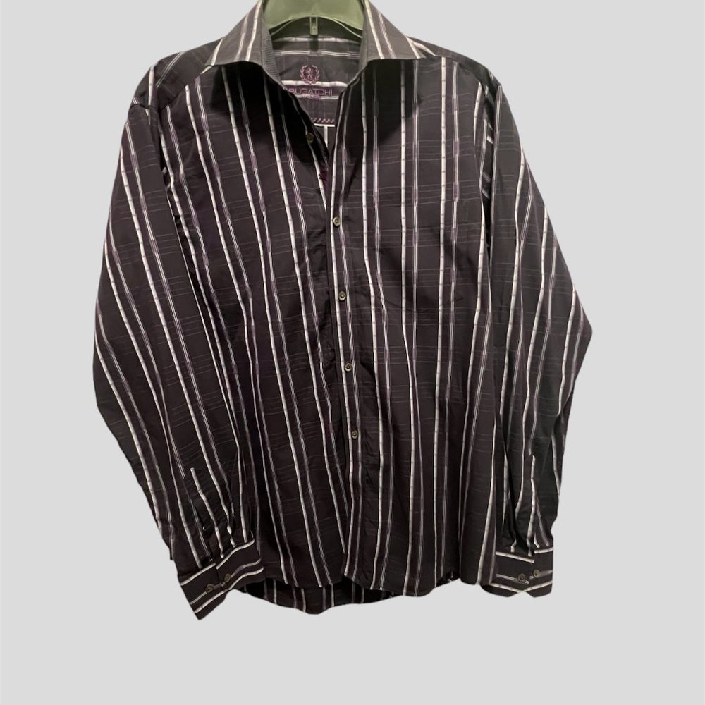 Bugatchi purple shirt pit to pit flat 22